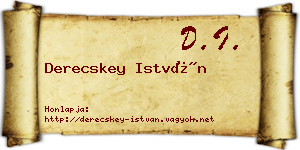 Derecskey István névjegykártya